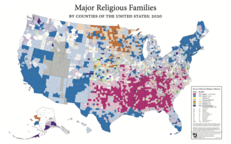 Grandes familles religieuses : 2020