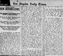 The Newspaper Reports of the First Nazarene Church Services in 1895